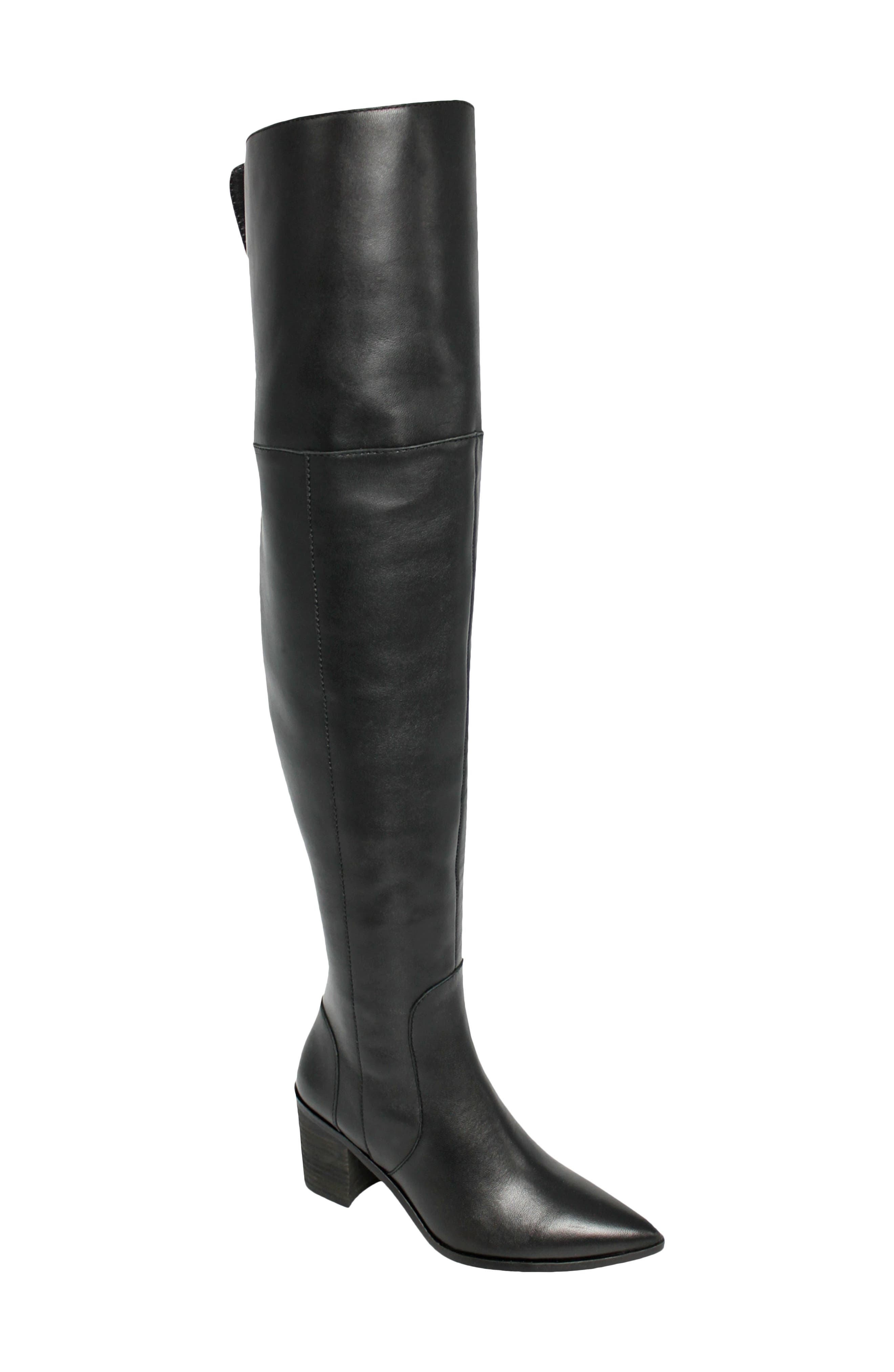 black over the knee studded boots