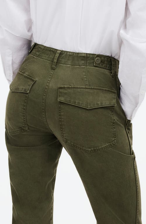 Shop Madewell Garment Dyed Slim Straight Leg Utility Pants In Faded Ivy