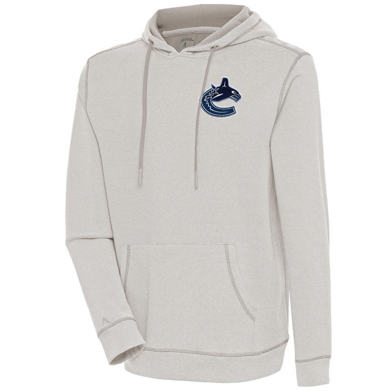 Shop Antigua Oatmeal Vancouver Canucks Axe Bunker Tri-blend Pullover Hoodie