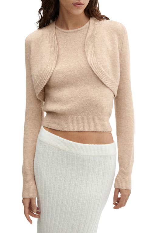 MANGO Crop Cardigan Sand at Nordstrom,