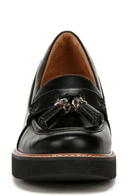 Naturalizer Committed Lug Sole Loafers In Black Faux Leather