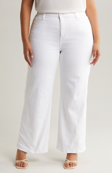 White Wide Leg Pants With Slit Detail Online Shopping