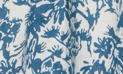 Joie Renae Linen Floral Top In Porcelain And Teal