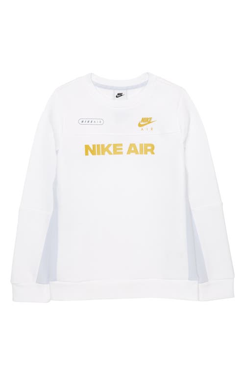 Nike Air Crewneck Sweatshirt in White/Grey/Vivid Sulfur