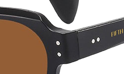 Shop Fifth & Ninth Echo 50mm Polarized Rectangular Sunglasses In Black/brown