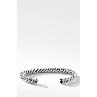 David Yurman Cable Classic Cuff Bracelet With Black Diamonds