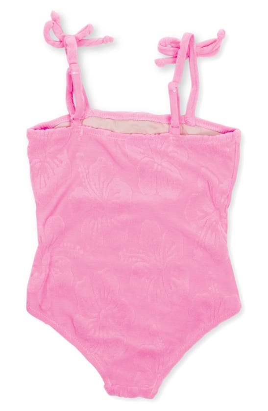 Shop Shade Critters Kids' Terry Hibiscus One-piece Swimsuit In Pink