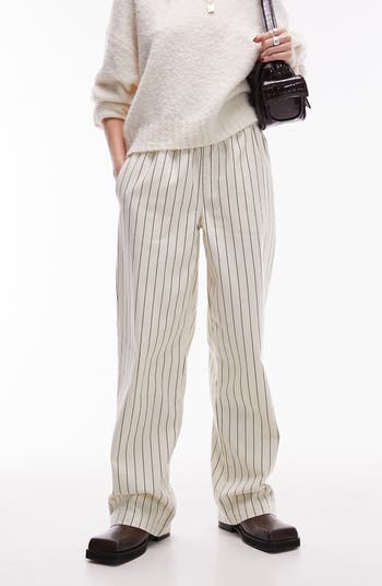 Topshop Pull-On Cotton Straight Leg Pants | Nordstrom