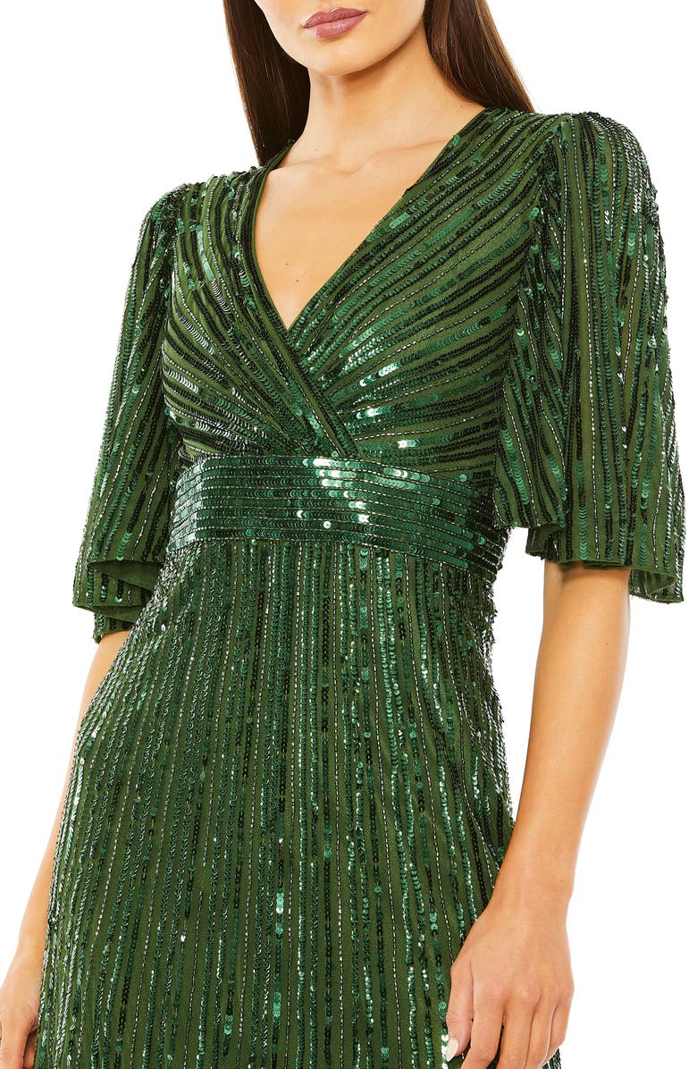 Mac Duggal Sequin Flutter Sleeve Gown Nordstrom