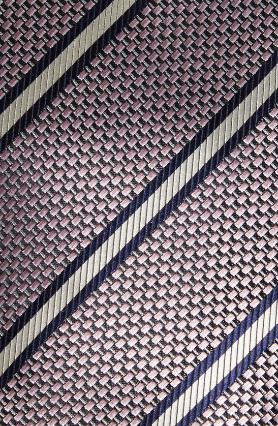 Shop Zegna Ties Paglie Bold Stripe Mulberry Silk Tie In Pink