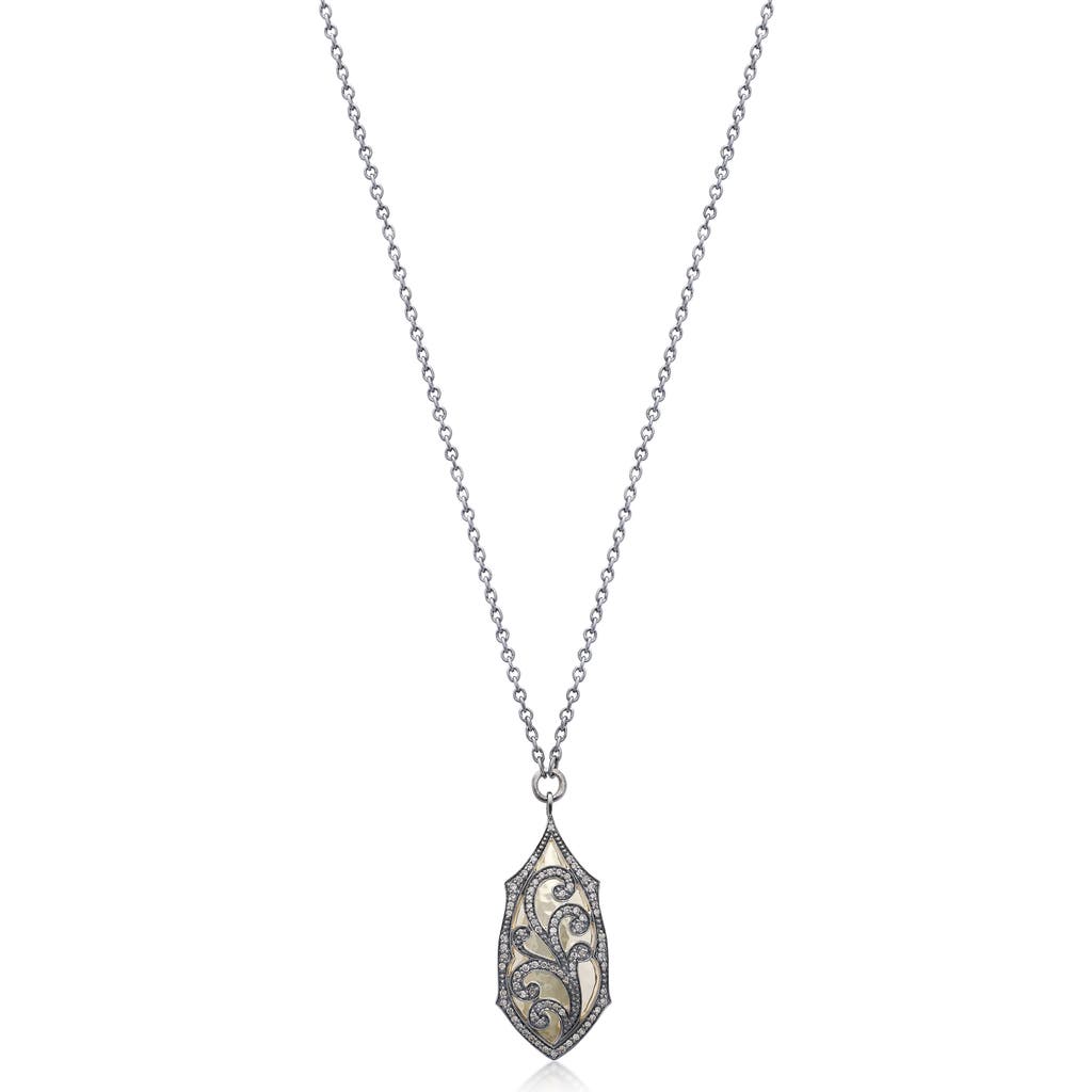 Shop Lois Hill 18k Gold & Sterling Silver Brown Diamond Swirl Pendant Necklace In Gold/silver