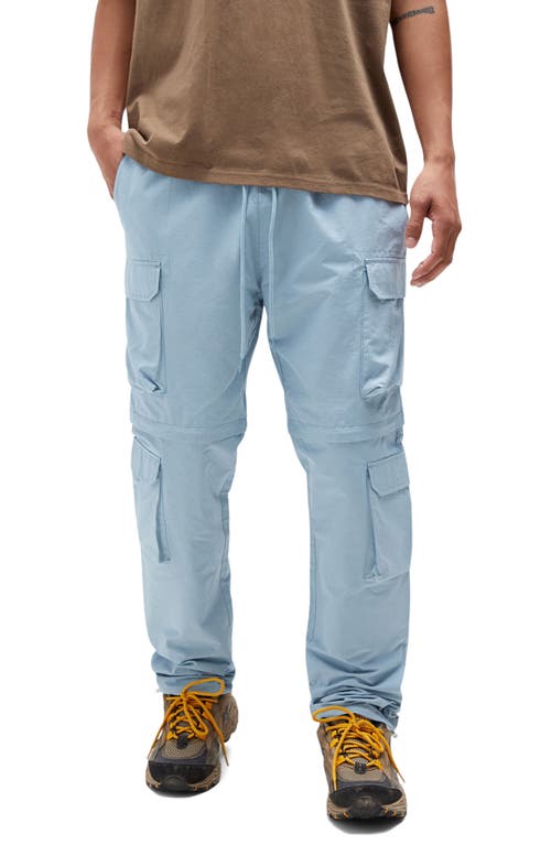PacSun Kingston Cotton Blend Zip-Off Cargo Pants in Dusty Blue