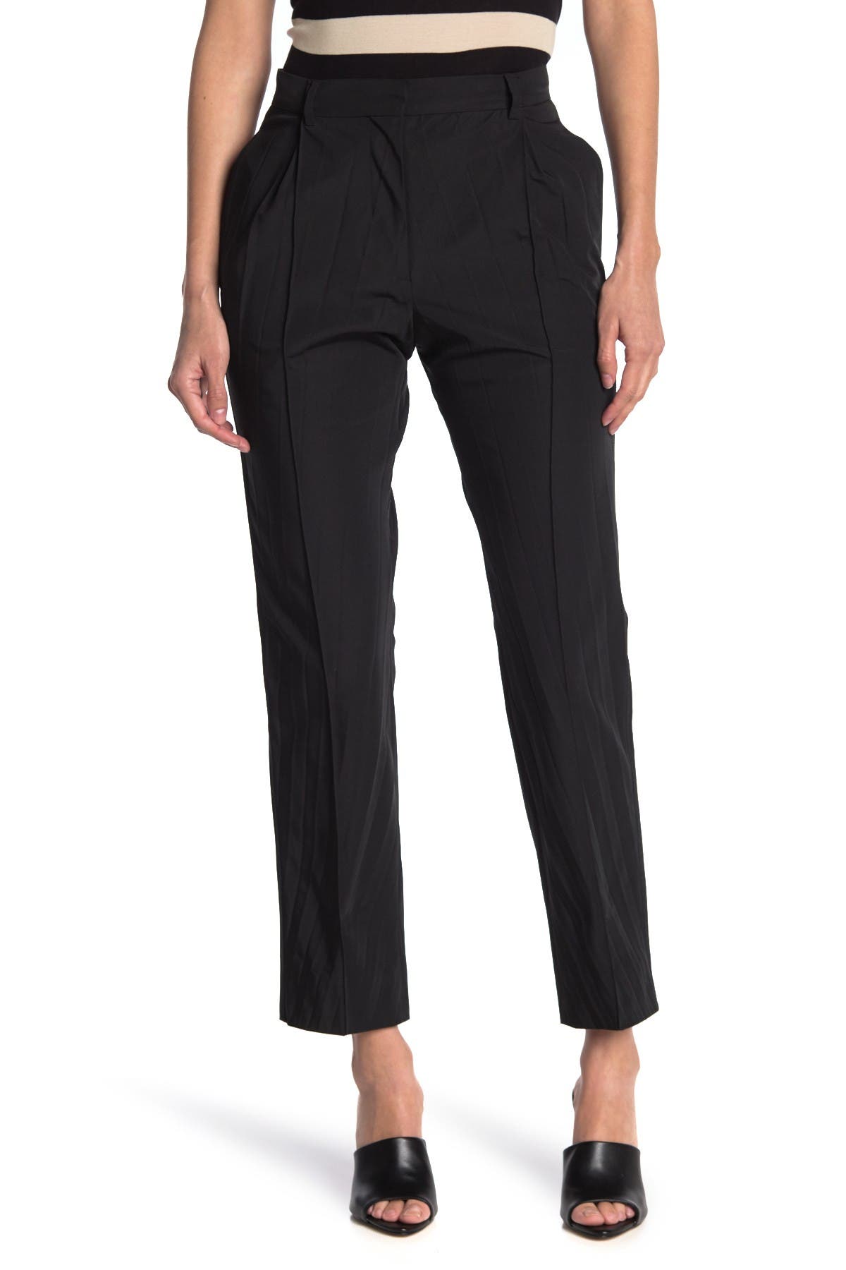 VALENTINO SOLID PLEATED PANTS,8053341818331