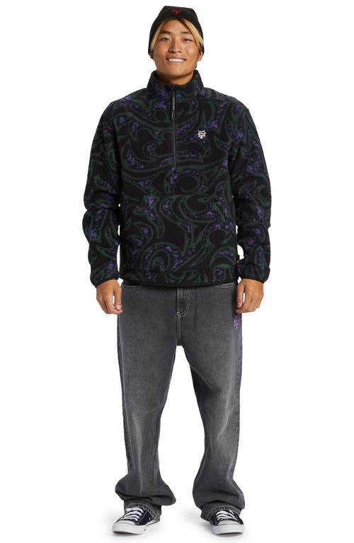 Shop Quiksilver Mercury Fleece Half Zip Pullover In Mercury Black