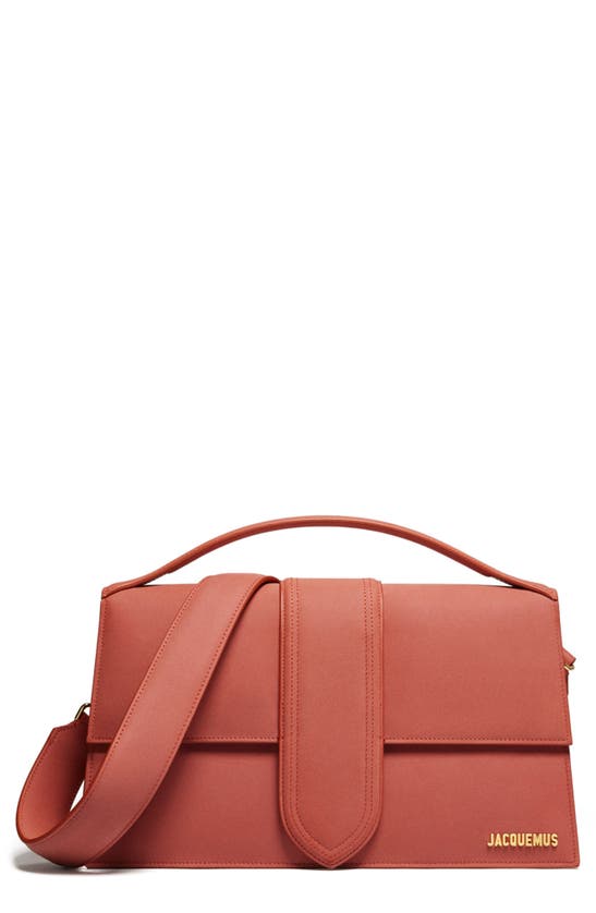 Jacquemus Le Bambinou Leather Satchel In Dark Red