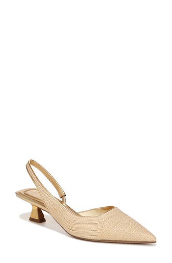 Sarto By Franco Sarto Devin Kitten Heel Slingback Pump In Natural