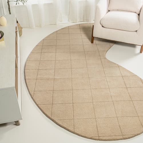 Shop Jonathan Y Bean Modern Plaid Grid Handwoven Wool Area Rug In Beige/light Brown