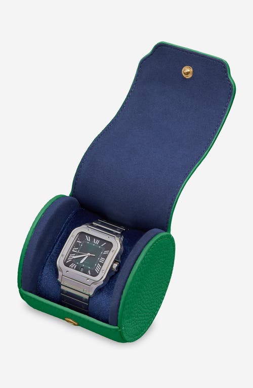 Maison De Sabre Maison De Sabré Leather Watch Roll In Emerald Green