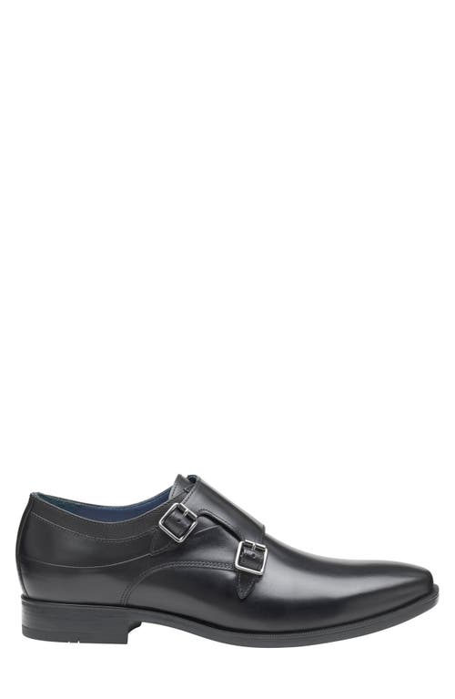 Johnston & Murphy Men's Gibbons Double-buckle Monk Oxfords In Black Full Grain