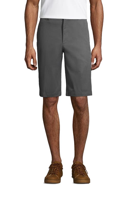 Lands' End School Uniform Young Plain Front Blend Chino Shorts In Arctic Gray