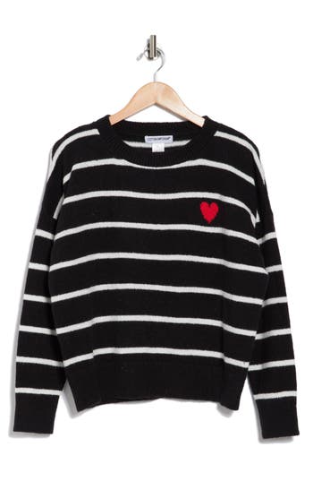 Cotton Emporium Stripe Pullover Sweater In Black