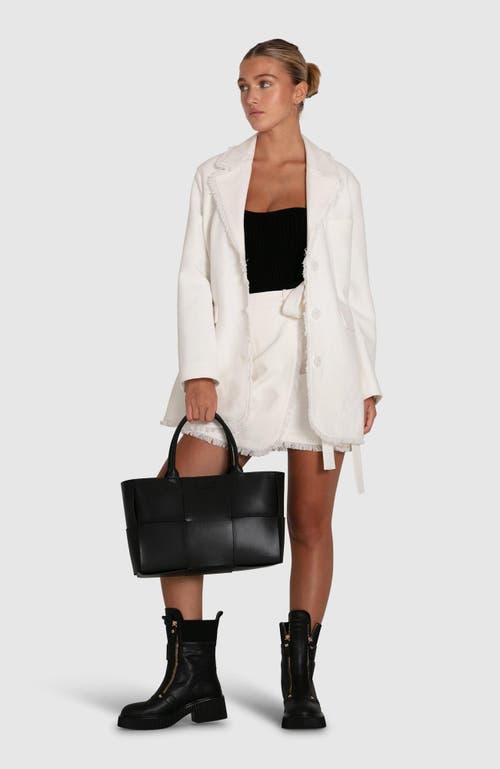 Belle & Bloom There She Goes Frayed Edge Skirt In Cream