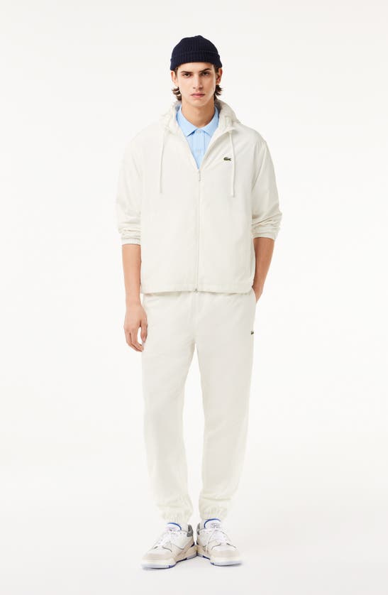 Shop Lacoste Water Repellent Hooded Jacket In Farine