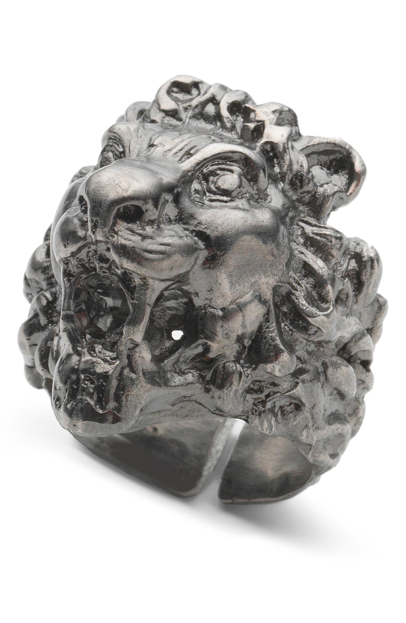 Gucci Fashion Show Lion Head Ring in Silver at Nordstrom, Size 7 Us