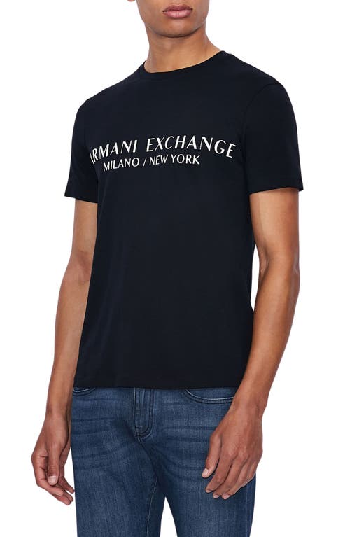 Armani Exchange Milano/New York Logo Graphic Tee Navy at Nordstrom,