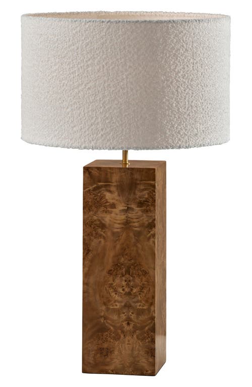 Shop Adesso Lighting Frederick Table Lamp In Burled Wood W/antique Brass