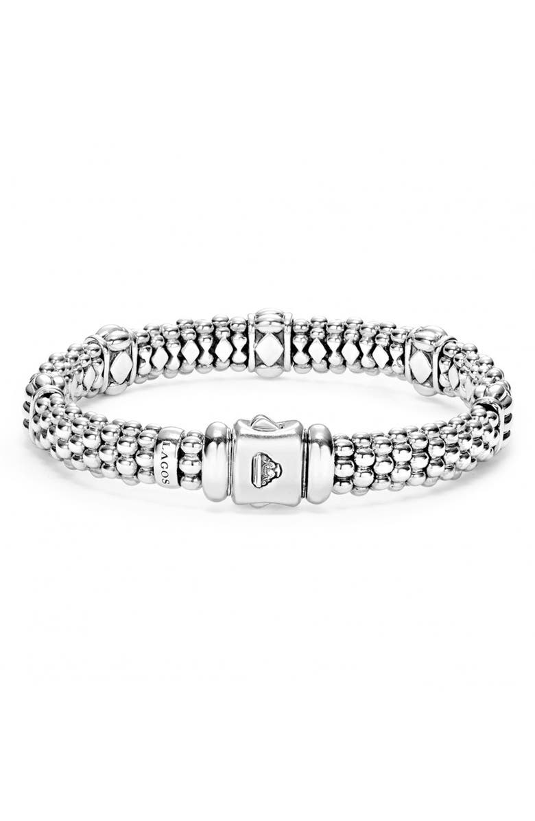 LAGOS Fluted Station Caviar Rope Bracelet | Nordstrom