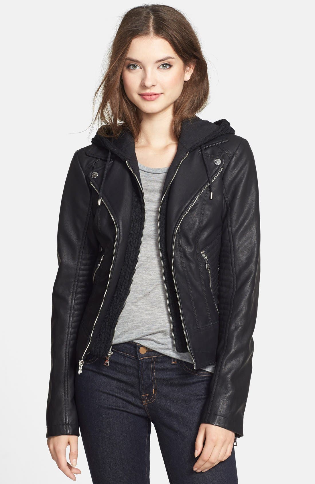 guess faux leather jacket womens