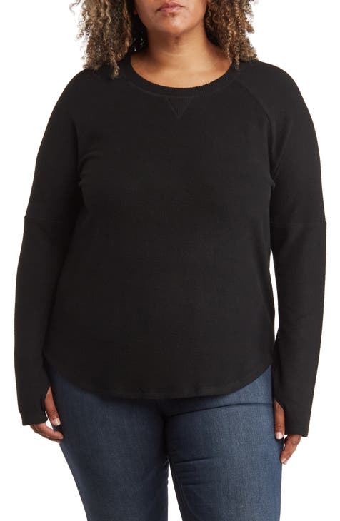 Raglan Sleeve Pullover Sweater (Plus)