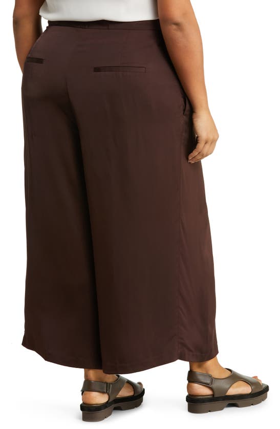 Shop Vince Pleat Front Crop Wide Leg Pants In Blk Truffle