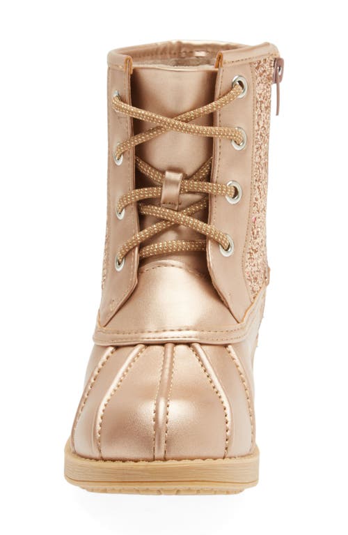 Shop Dream Pairs Glitter Duck Boot In Rose/gold