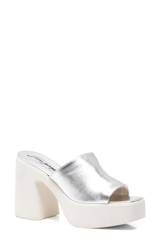 Free People Zoe Platform Slide Sandal In Silver Metallic ModeSens
