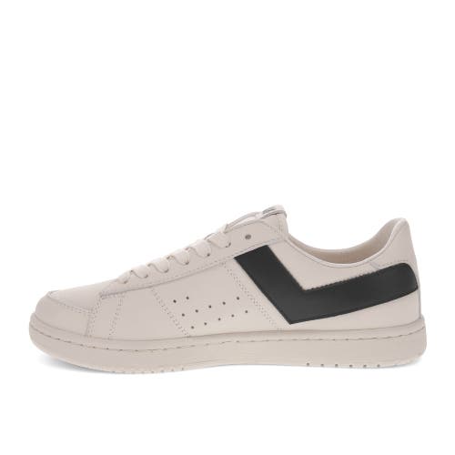 Pony Mens M-80 Low Genuine Leather Premium Lace Up Athletic Sneaker Shoe In Off White/black