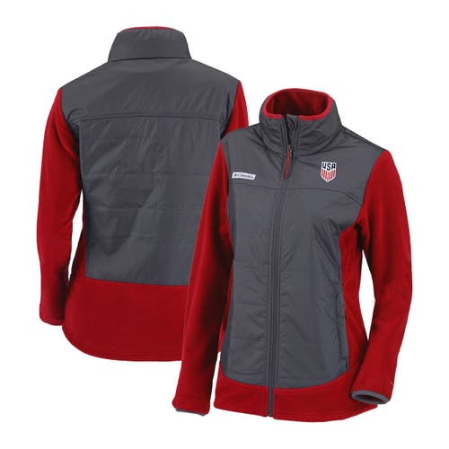 Women's Columbia Red/Charcoal USMNT Basin Butte Omni-Heat Reflective Full-Zip Jacket