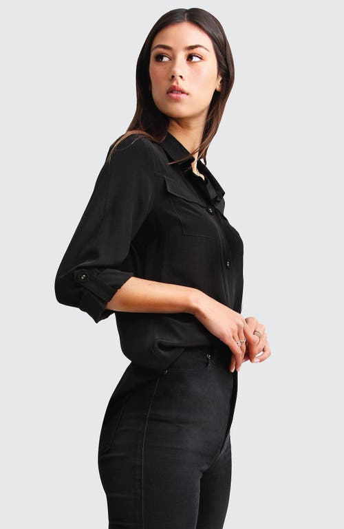 Belle & Bloom Eclipse Rolled Sleeve Blouse In Black