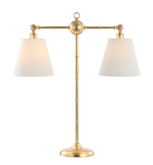 Shop Jonathan Y Ruth 2-light Library Metal Led Table Lamp In Gold Leaf