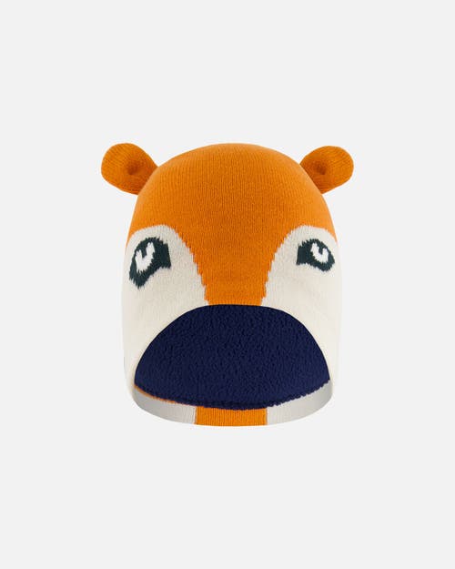 Shop Deux Par Deux Boy's Knit Hat Orange Fox Face