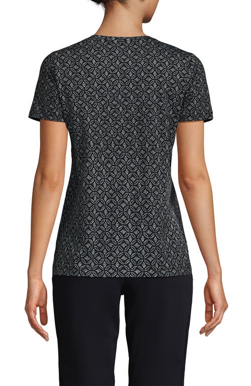 Shop Lands' End Relaxed Supima Cotton Crew Neck T-shirt In Black Circle Geos