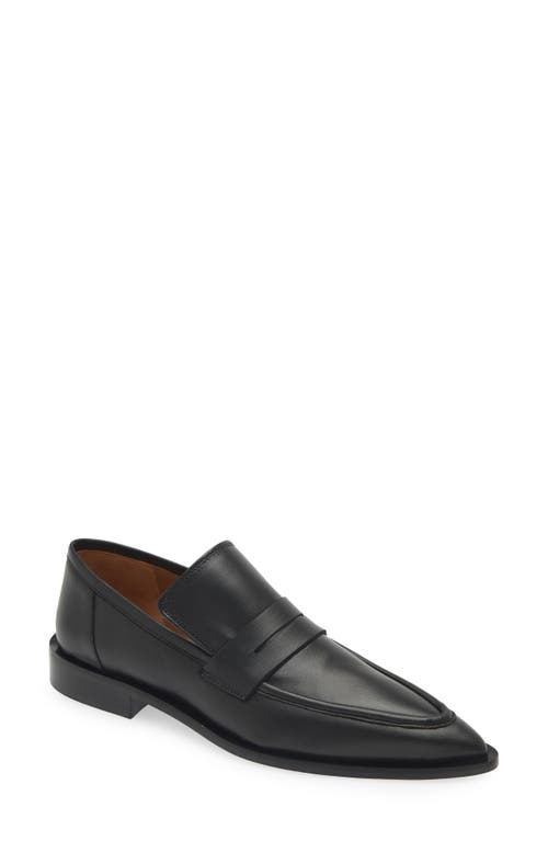 Shop Atp Atelier Montazzoli Pointed Toe Penny Loafer In Black