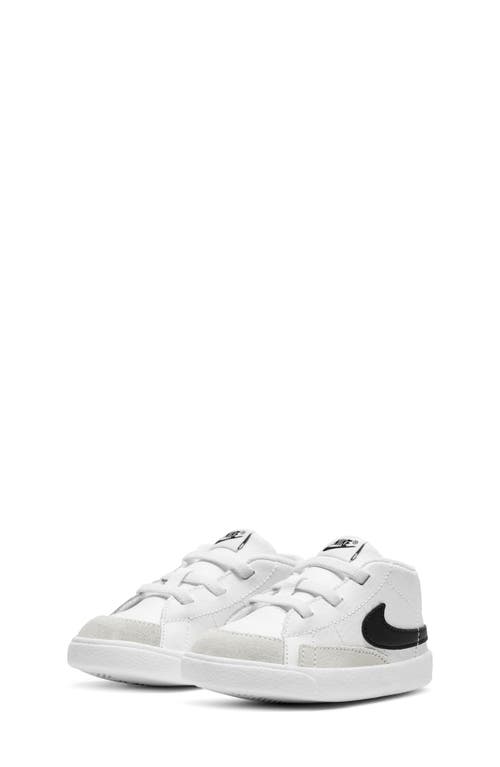 Nike Blazer Mid Crib Shoe in White/Black/White