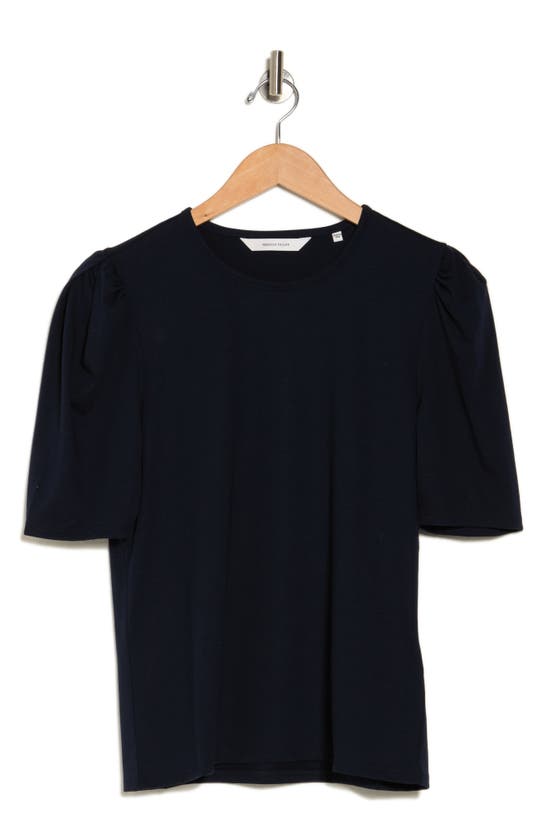 Shop Rebecca Taylor Puff Sleeve T-shirt In Navy