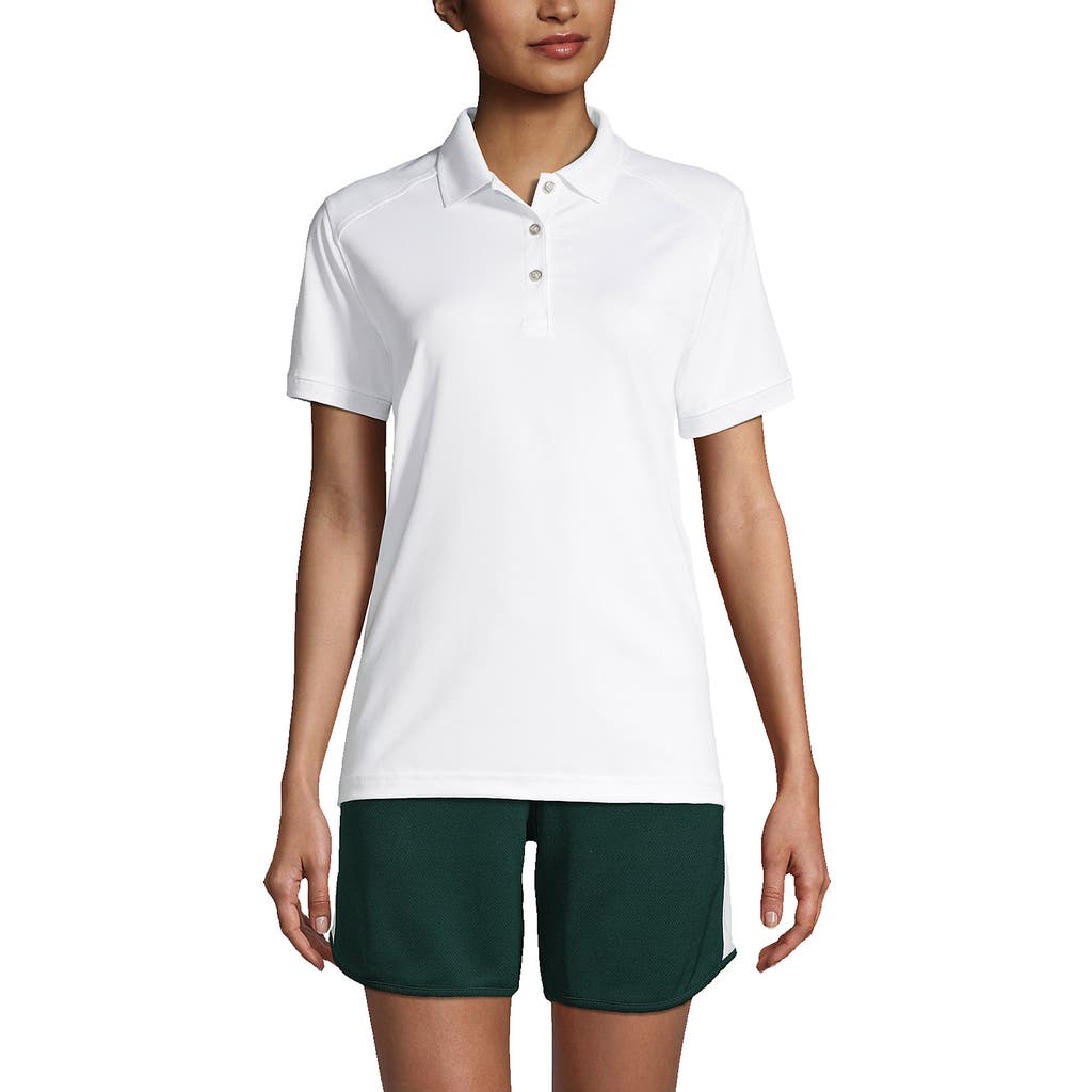 Lands' End School Uniform Young Short Sleeve Rapid Dry Polo Shirt In White