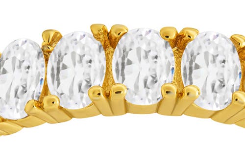 Sterling Forever Kylie Oval Cubic Zirconia Eternity Ring In Gold