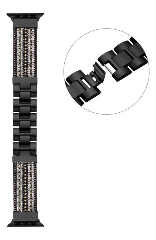 The Posh Tech Beaded Apple Watch® Bracelet Watchband In Black/silver
