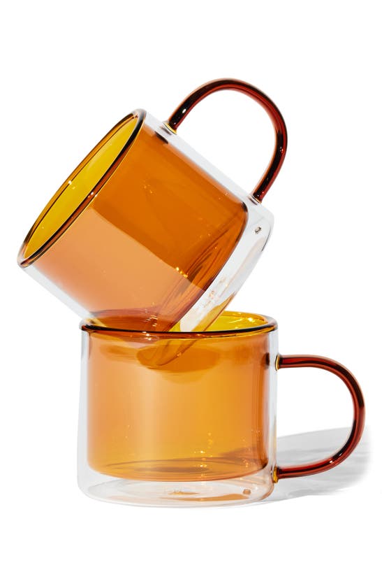 Shop House Of Nunu Set Of 2 Double Trouble Cups In Amber
