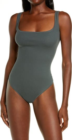 SKIMS Cotton Rib Bodysuit Color Deep Sea Size 2X NWT - Depop